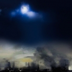 The nature of the clouds in a dark landscape in the sky. #204