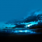 Blue landscape sun #119