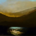 Beautiful angel with life landscape #388