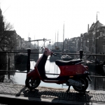 Red scooter