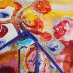 huilende rode man en paarse eieren