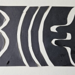 paper study black paper vertical cuts with round forms