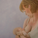 Blanke Westerse moeder met baby