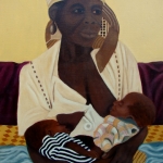 Afrikaanse moeder met tweeling uit Guiné-West (Verkocht).