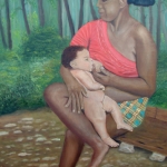 Braziliaanse moeder met baby