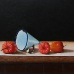 Oud trechtertje met lampionbloemen