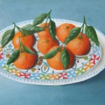 mandarijnen met blad op Tunesische schaal