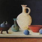 Romiens flesje, keramiek en vijgen