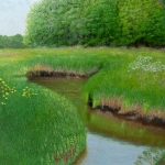 Landschap met boom begroeid met klimop