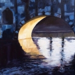 Gracht bij avondlicht
