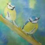 2 Pimpelmezen op tak.