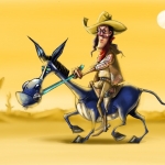 Cowboy op paard