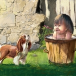 Kind in tub