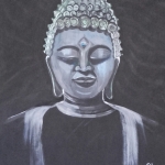 Boeddha in zwart/wit
