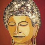 Boeddha met bladgoud