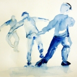 Drie dansende mannen
