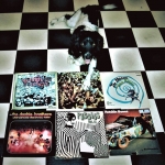 Cuddle the dog and his vinyl collection 3