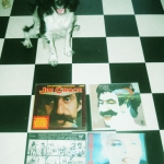 Cuddle the dog and his vinyl collection 14