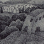 Huisjes in een landschap