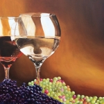 Wine Glasses and Grapes