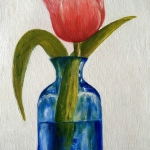 Tulip in blue vase