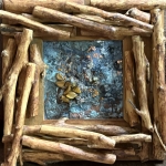 Klein werk met tijgeroog, pyriet en ioliet