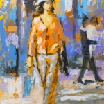 Vader met kind op de arm.