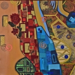 Drieluik The blue lady