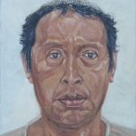 zelfportret met klein hoofddeksel