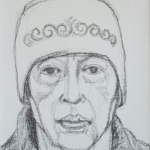 zelfportret met wollen muts