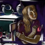 Girl with pomegranate