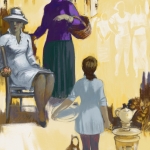 Girls coming from the market 