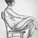 A sitting girl