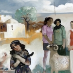 Girls with the animals