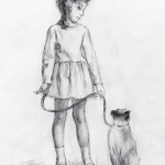 Little girl with cat