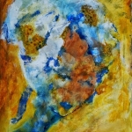 serie abstract gezicht geel