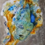 serie abstract gezicht zilver