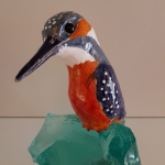 IJsvogeltje op turqoise glas