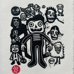 “These aren’t just linocut doodles. They’re how I speak when nobody listens.”