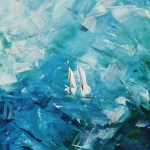 zeilboten op ruwe zee