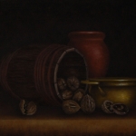 Walnuts in Wooden Jar