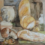 Keukentafel met brood