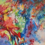 Vrouw in bonte kleuren