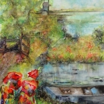 Landschap met klaprozen