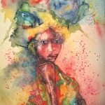 Vrouw in bonte kleuren 1