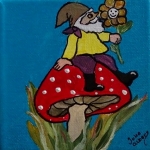 Sitting on a mushroom