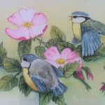 Pimpelmeesjes op rozenbottel