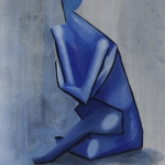 Model studie in blaauw