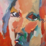 zelfportret/ rode vlekken