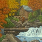 Watermolen in herfstsfeer